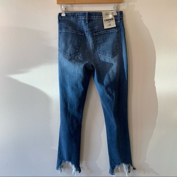 La’gence High Line hi rise skinny medium wash distressed chewed hem women sz 28 - Picture 2 of 10
